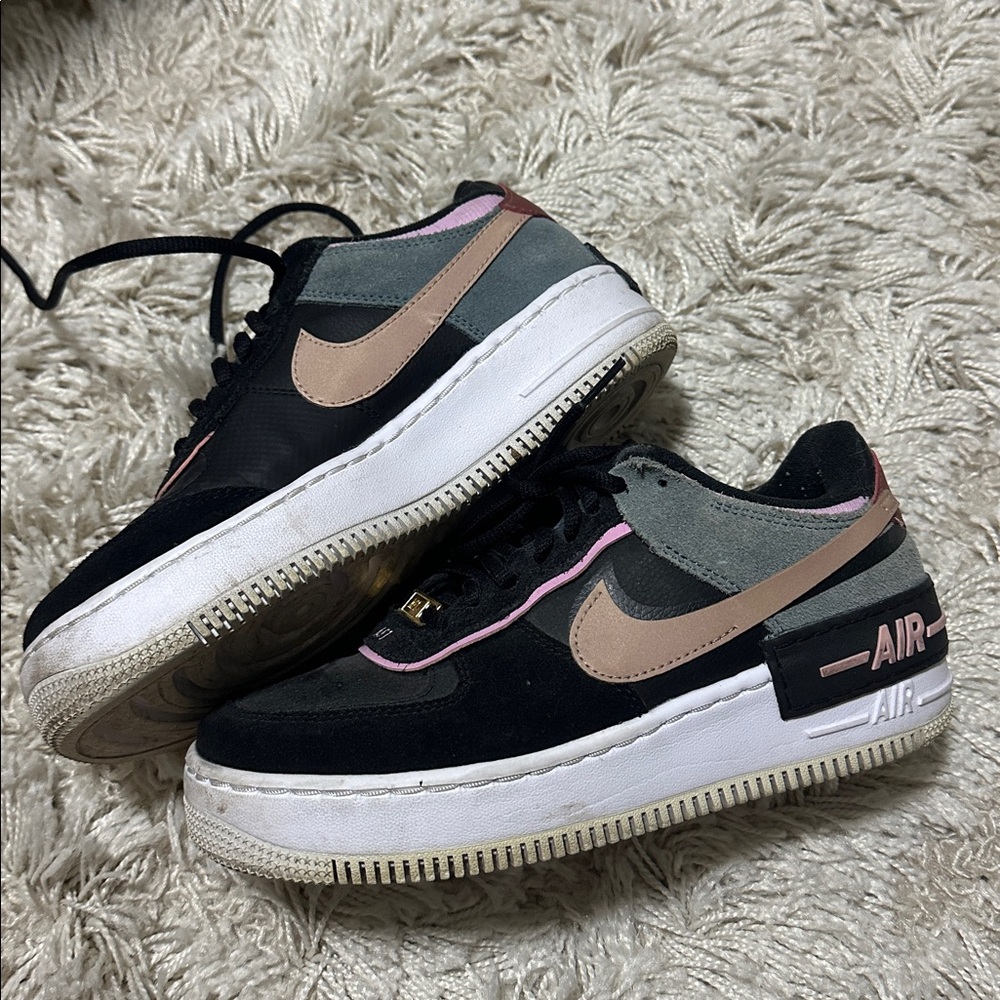 Nike Womens Sneakers Black Pink Taupe
